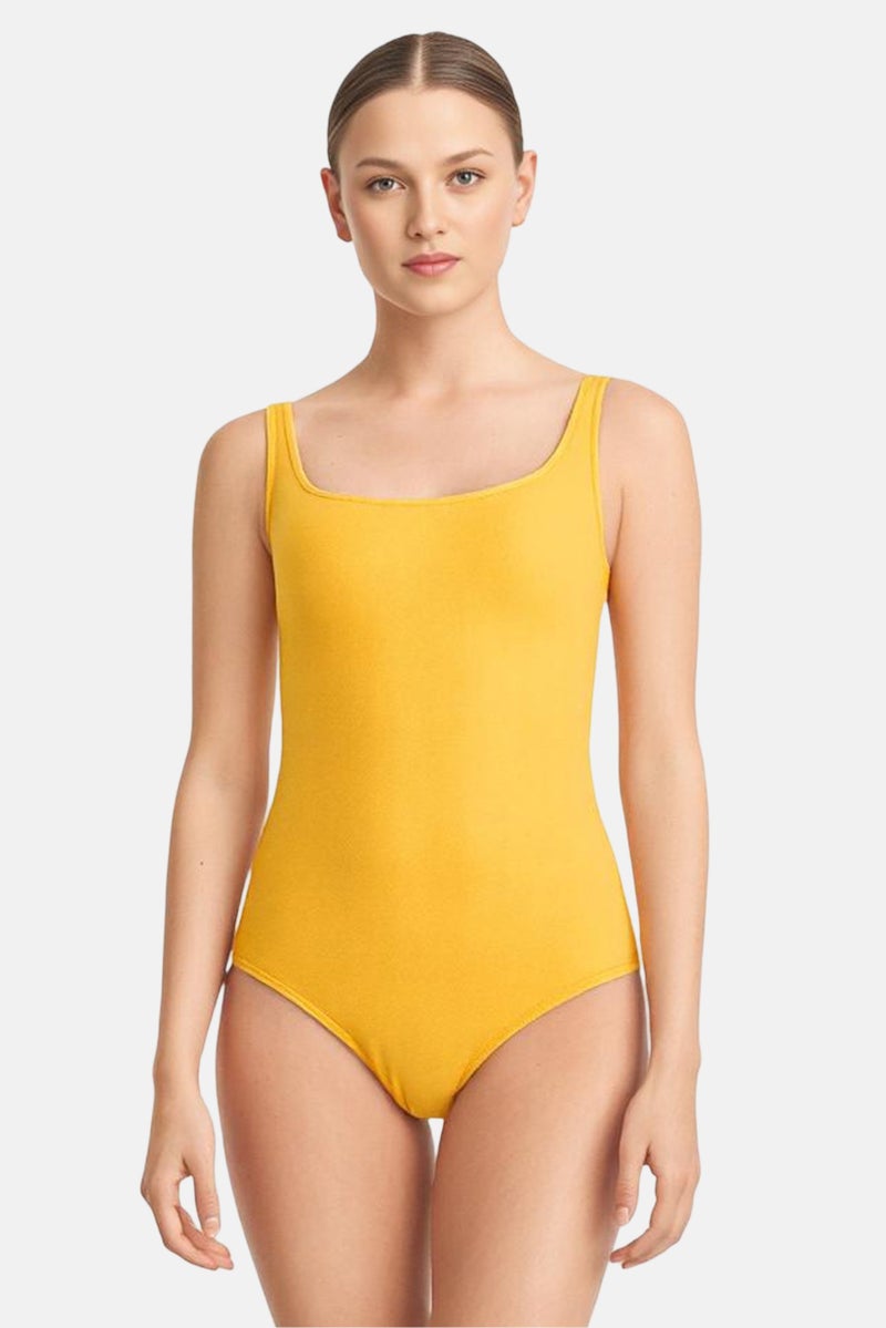 Michael Kors Women Plain Padded One Piece, Orange - Image 1
