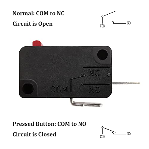 HiQltyla Microwave Oven Door Switch Replacement Part, 16A 125VAC, KW3AT-16 (Downward Compatible with KW3A-16), 2X Normally Open + 1x Normally Closed - Image 5