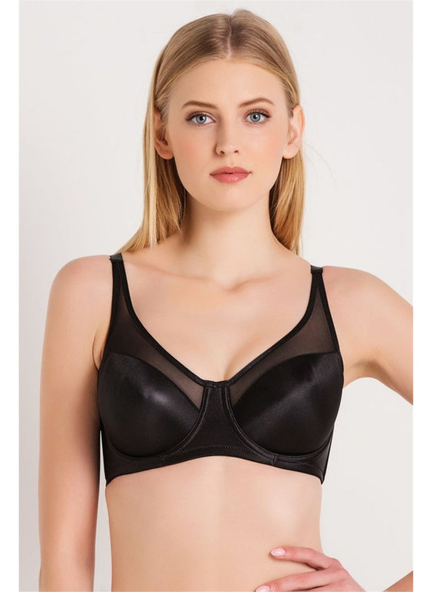 Magic Form 1783 Women's Black Plain Fabric Plus Size Hollow Out Minimizer Bra  - Image 1