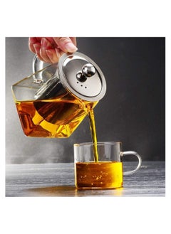 GGEROU 950 ml Square Glass Tea Pot, Borosilicate Glass Teapot, Loose Leaf Tea Kettle, Borosilicate Glass Heat Resistant Clear Leaf Teapot with Infuser Strainer for Microwavable and Stovetop Safe  - Image 5