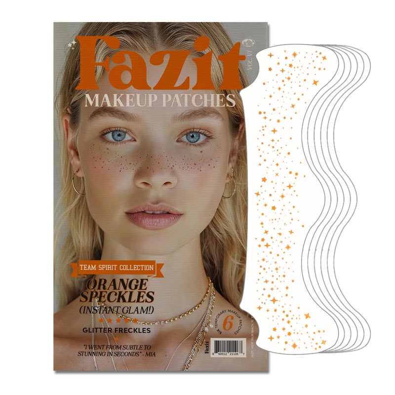 Fazit Makeup Patches  Orange Speckles  Waterproof  Temporary Face Patches for Women  6 Count