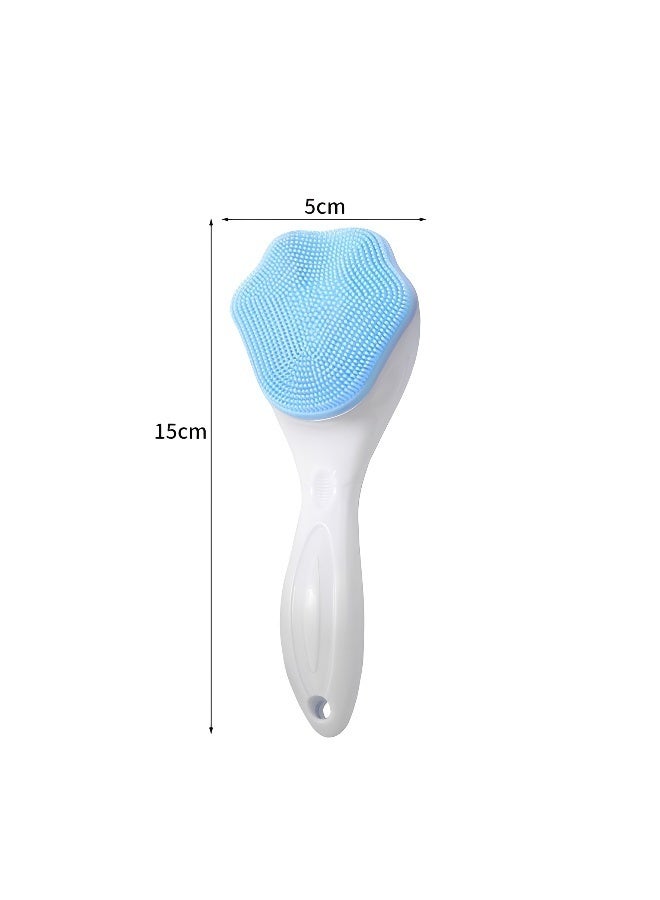 2 Pieces Silicone Facial Scrub Brush with Handle Soft Bristle Face Cleansing Brush Pink and Blue for Deep Pore Cleaning Exfoliation and Daily Skincare - Image 5
