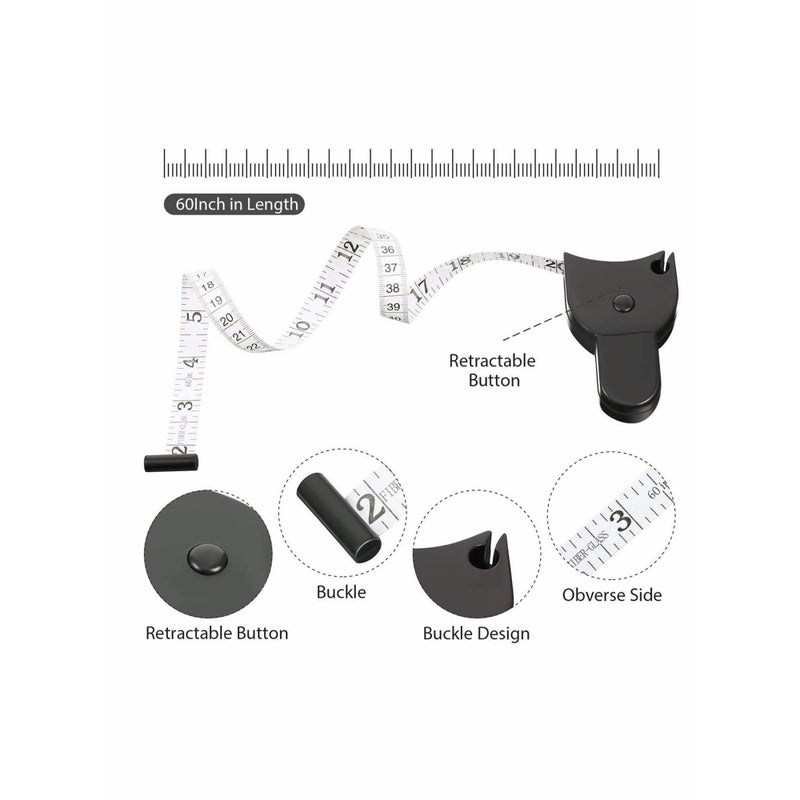 SOLARAE 4 Body Measuring Tape 60 Inch Tape Measure, Measuring Tape Tailor Retract Measuring Tape Ergonomic Design Measuring Tapes and Soft Tape Measure for Tailor and Body Measurement - Image 2