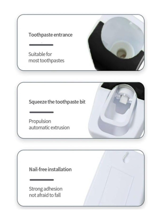 LIMITLESS Toothbrush Holder with Cover Bathroom Storage Stand Toothpaste Dispenser Squeezer Kit Dust-Proof Wall Mounted Tooth Brush Holder Set Automatic Auto Toothpaste Dispenser (Blue)  - Image 4