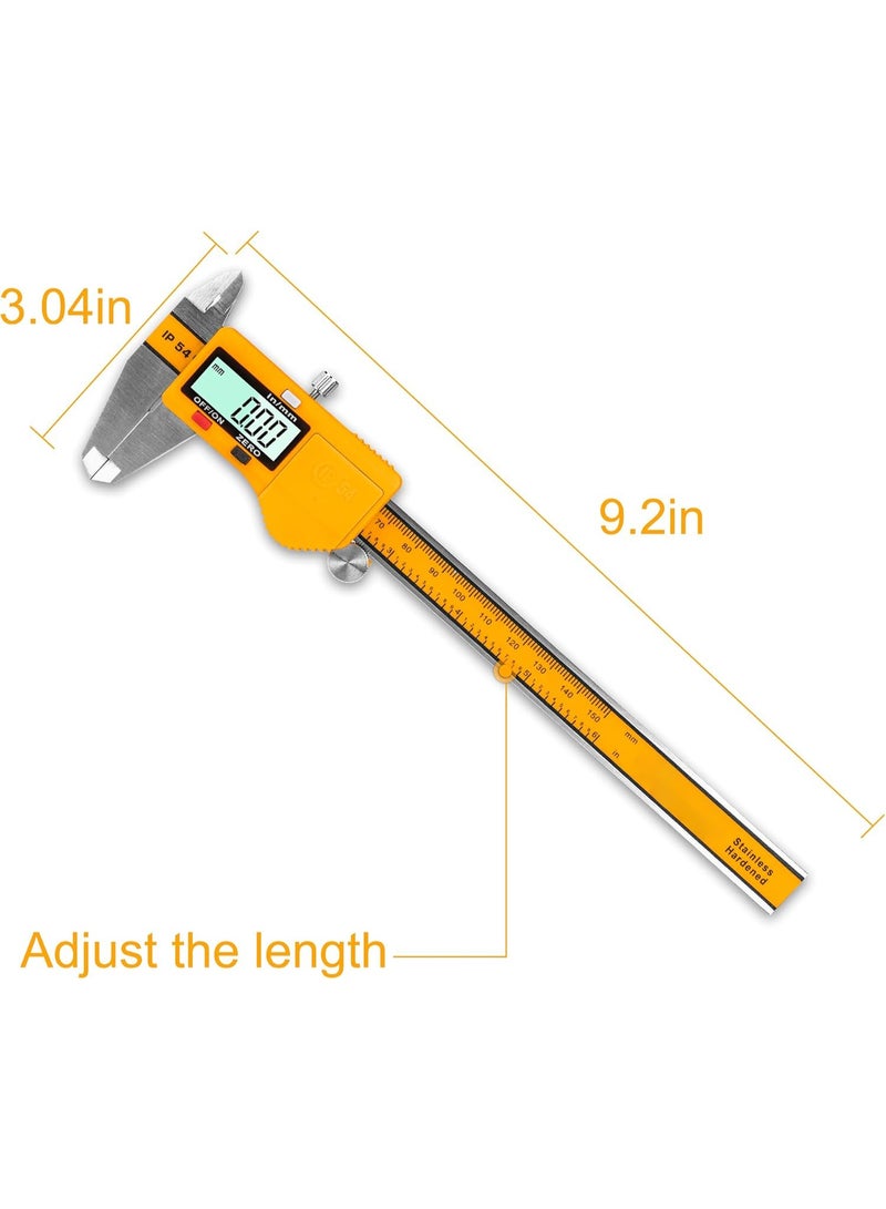 WEHAND Digital Caliper Measuring Tool – 150mm Electronic Stainless Steel Vernier Caliper with Large LCD Screen – Inch/Metric Conversion – Waterproof IP54 – Internal, External, Depth & Step Measurement - Image 2