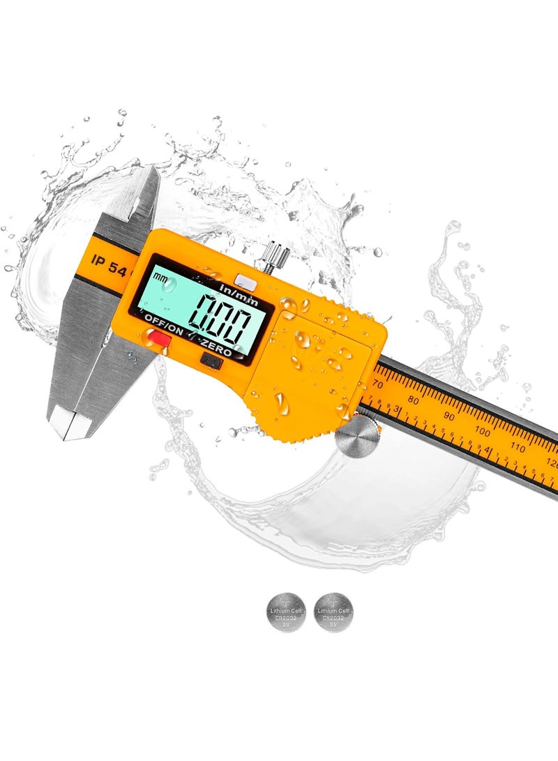 WEHAND Digital Caliper Measuring Tool – 150mm Electronic Stainless Steel Vernier Caliper with Large LCD Screen – Inch/Metric Conversion – Waterproof IP54 – Internal, External, Depth & Step Measurement - Image 4