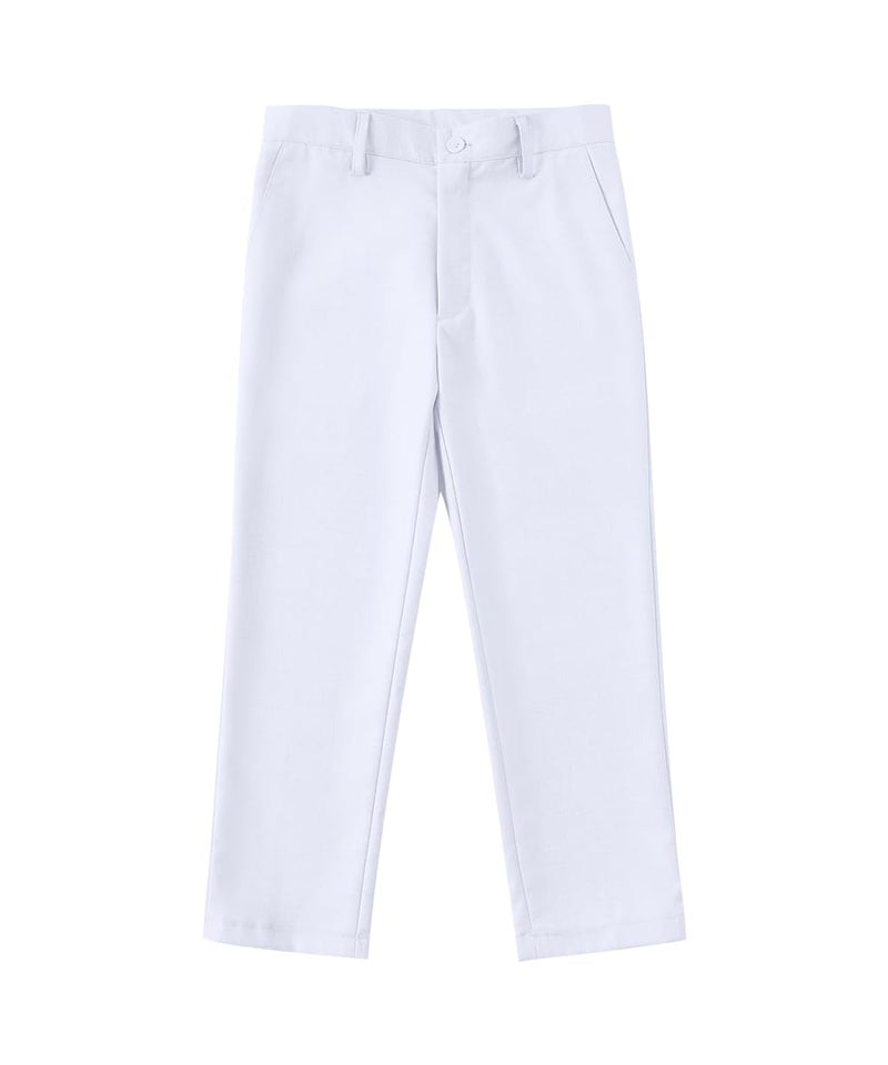 Visaccy White Suit for Boys All White Tuxedo Outfit Dress Pants Blazer Vest Size 6 - Image 4