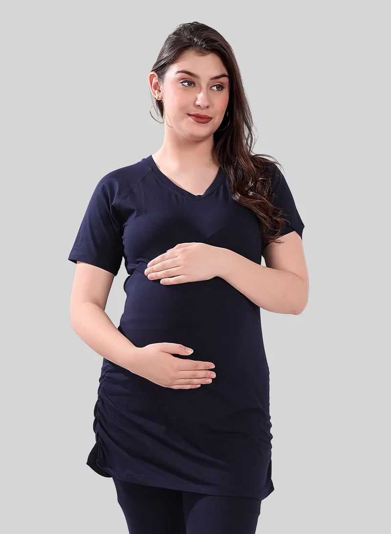 TUMMY TUMMY Combo Pack of 2 Maternity Red and Blue T-shirt