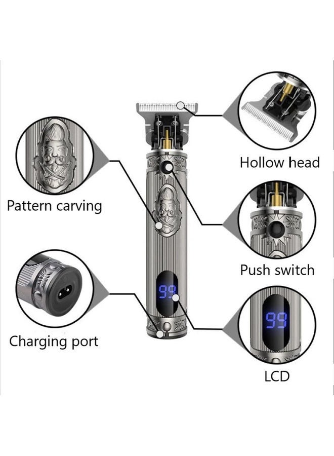 Kemei Electric Cordless Hair Trimmer Silver 4 x 15cm - Image 3