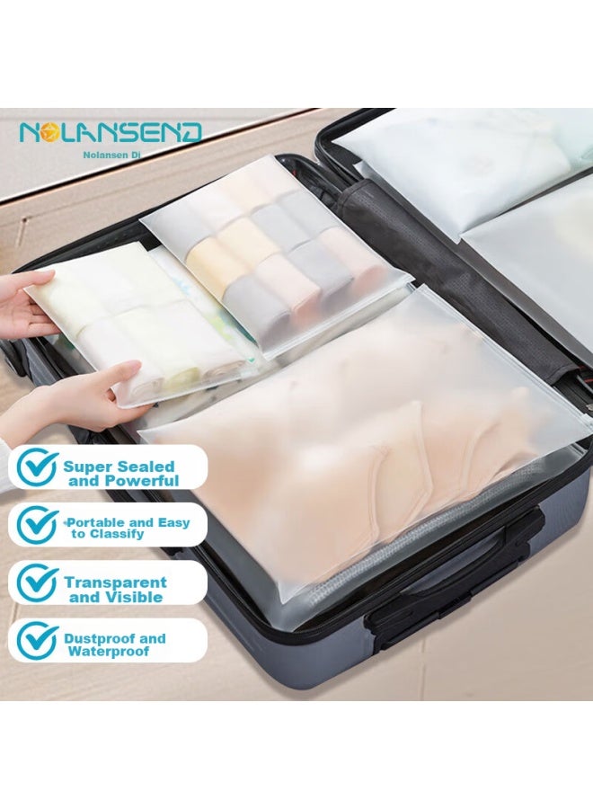 NOLANSEND Nuolanshendi Travel Storage Bags, Frosted Transparent Storage Bags, Clothes Self-sealing Bags, Drawstring Bags, Sealing Bags, 24*35cm, 10 Pieces - Image 1