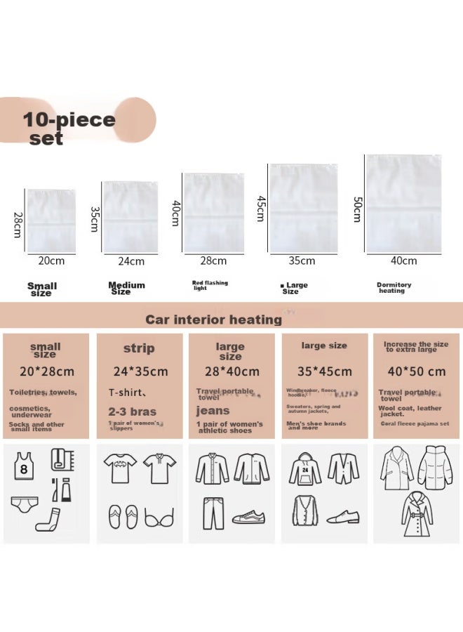 NOLANSEND Nuolanshendi Travel Storage Bags, Frosted Transparent Storage Bags, Clothes Self-sealing Bags, Drawstring Bags, Sealing Bags, 24*35cm, 10 Pieces - Image 3