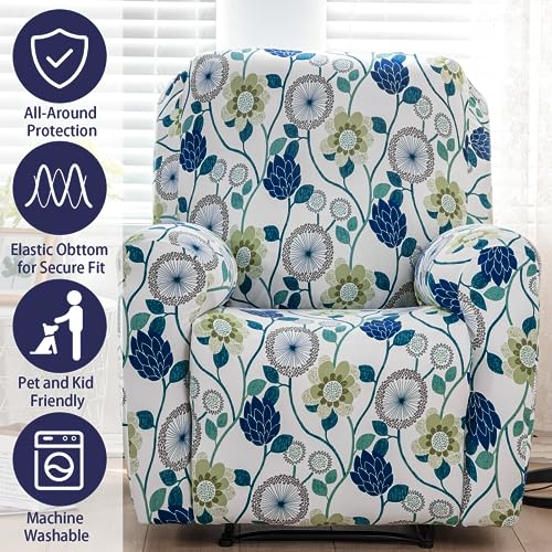 Iauddy Recliner Slipcover-Stretch Soft Slip Reclining Chair Slipcovers 4 -Pieces Furniture Protector for Recliner with Pocket Fitted Sofa Couch Cover Lazy Boy Chair Cover - Image 2