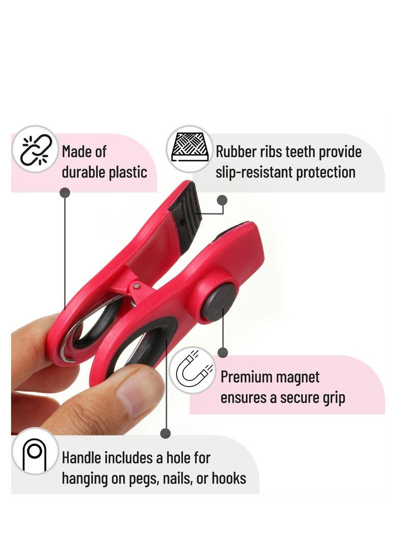 Barakah مشابك شريحة مغناطيسية، مشابك أكياس لمنتجات الطعام، مشابك أكياس مغناطيسية للثلاجة، حافظ على وجباتك الخفيفة طازجة، 6 عبوات - Image 4