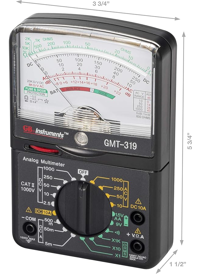 Gardner Bender Gmt-319 Multimeter Tester, Rj-45 & Rj-11, 7 Function / 19 Range 1000V Black - Image 4