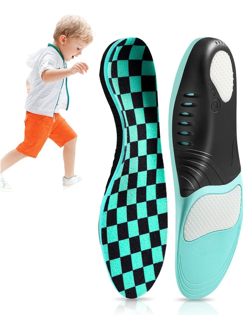 SYOSI Kids Arch Support Shoe Insoles, Kids Orthotic Cushioning Arch Support Shoe Insoles, Children Pu Foam Inserts for Flat feet, Plantar Fasciitis, Feet Heel Pain Relief, Posture Improve - Image 1