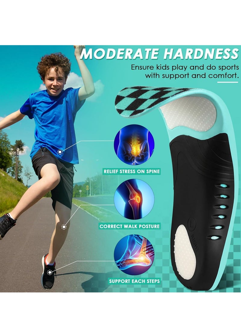 SYOSI Kids Arch Support Shoe Insoles, Kids Orthotic Cushioning Arch Support Shoe Insoles, Children Pu Foam Inserts for Flat feet, Plantar Fasciitis, Feet Heel Pain Relief, Posture Improve - Image 5