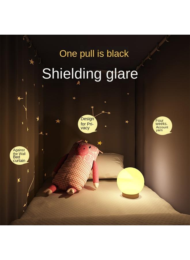 Bluejw College Students' Dormitory Strong Shading Bed Curtain Integrated Mosquito Net Single Upper And Lower Bed Curtain Curtain 0.9m Upper Bed Full Package - Image 3