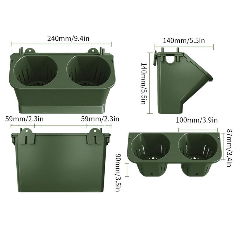 Wall Hanging Plant Holder Garden Vertical Pocket Wall Planter Flower Watering Wall Pot Dark Green Door for Indoor Outdoor 6 Pieces - Image 2