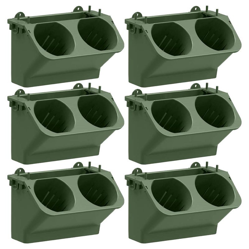 Wall Hanging Plant Holder Garden Vertical Pocket Wall Planter Flower Watering Wall Pot Dark Green Door for Indoor Outdoor 6 Pieces - Image 1