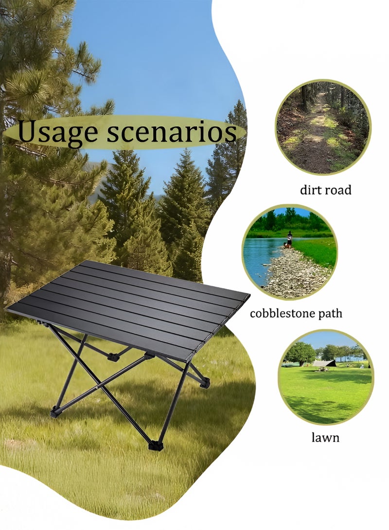 توشيونيكس طاولة تخييم خارجية قابلة للطي - طاولة ألومنيوم خفيفة الوزن محمولة قابلة للطي مع حقيبة حمل، طاولة نزهة مدمجة قابلة للطي للمشي لمسافات طويلة، الصيد، الشاطئ، الشواء، الطبخ، السفر، المهرجانات والاستخدام الداخلي والخارجي - 68 × 47 × 40 سم - Image 4