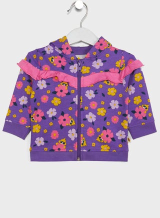 Infant Floral Print Ruffle Hoodie