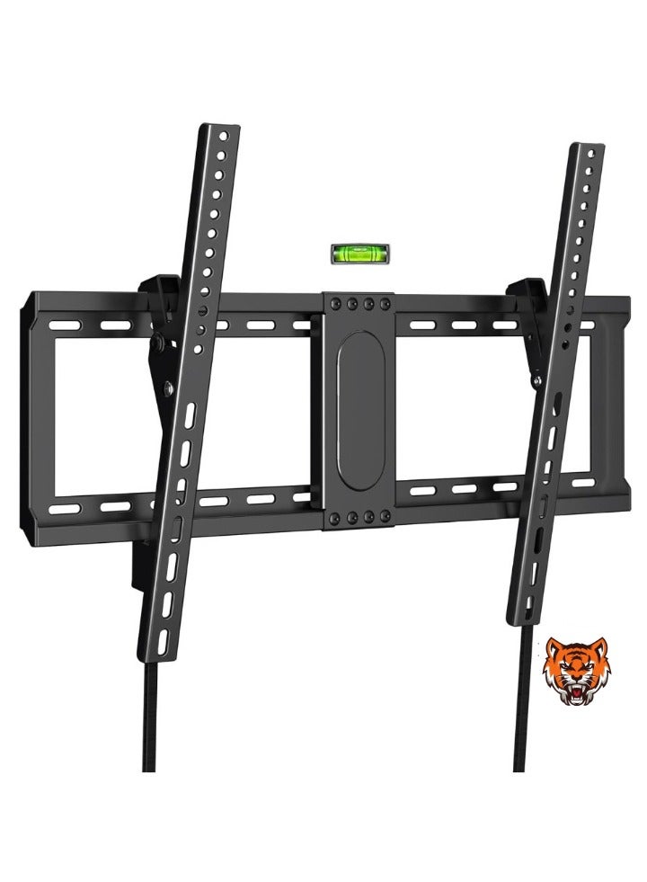 TIGER حامل تلفاز عالمي للجدار - حامل تلفاز مائل لشاشات مسطحة/منحنية من 37-82 بوصة، قاعدة منخفضة، VESA حتى 600x400 مم، يتحمل حتى 132 رطل، يناسب دعامات 24"/18"/16" - Image 1