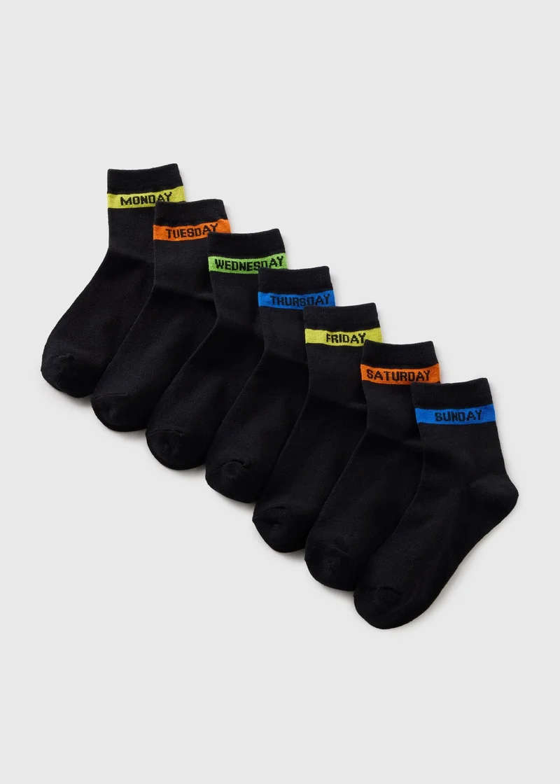 Matalan 7 Pack Boys Multicolour Days Of The Week Socks