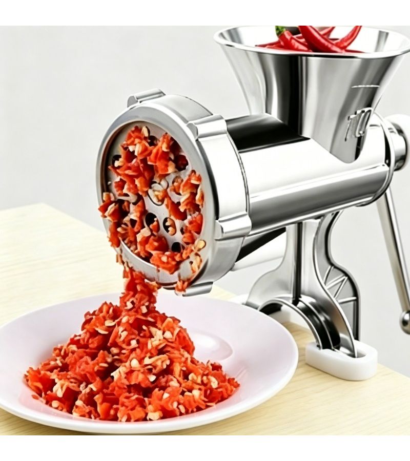 Stainless Steel Food Grinder With Multi-layer High-density Grinding Components For Repeatedly Grinding Ingredients And One-touch Meat Grinding Processing - Image 3