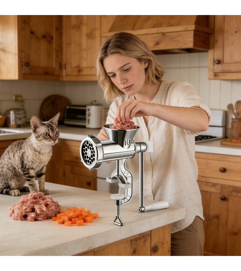 Stainless Steel Food Grinder With Multi-layer High-density Grinding Components For Repeatedly Grinding Ingredients And One-touch Meat Grinding Processing - Image 4