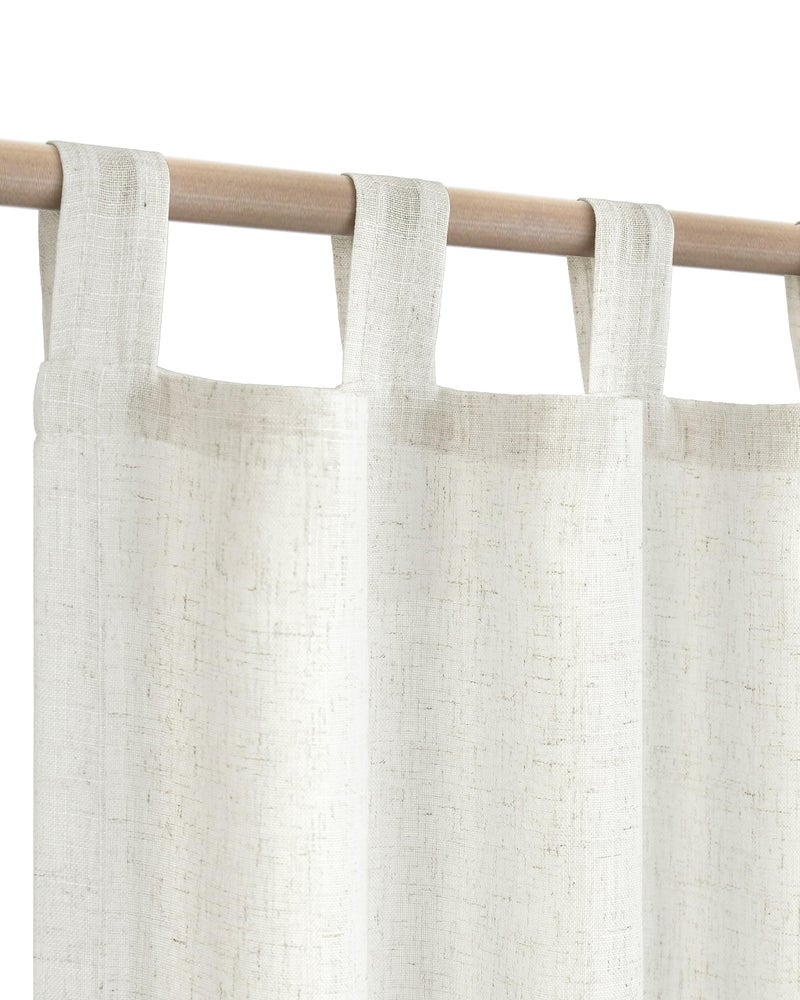 KOUFALL 108 Inch Curtains Long 2 Panels SetSheer Linen Light Filtering Boho Farmhouse 9 FT 9FT Floor Length Curtains for Large WindowCream Ivory Off White