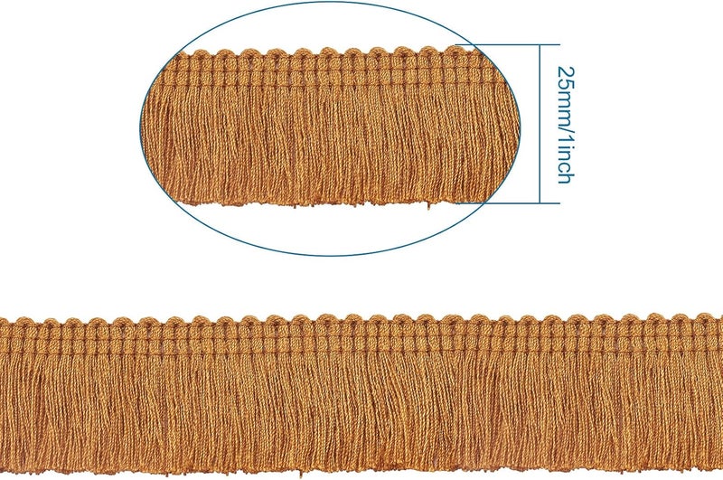 Mega Pet MegaPet Polyester Fringe Tassel Lace Trim 1 Inch x 82 Feet Chainette Fringe Fibre Trim DarkGoldenrod for Sewing Quilting Lampshade Curtain Decoration - Image 2