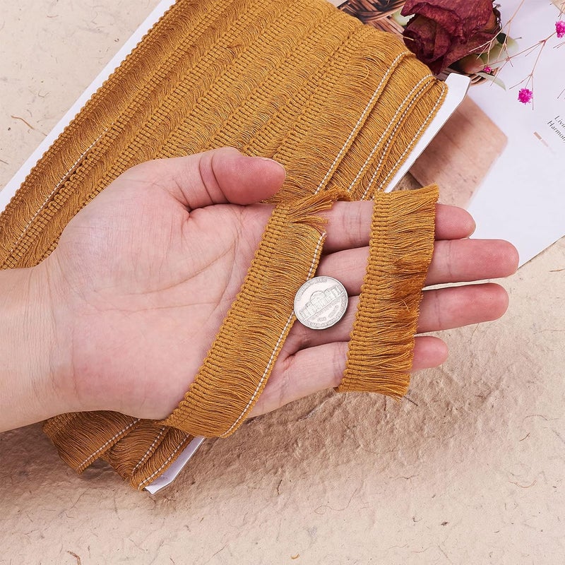 Mega Pet MegaPet Polyester Fringe Tassel Lace Trim 1 Inch x 82 Feet Chainette Fringe Fibre Trim DarkGoldenrod for Sewing Quilting Lampshade Curtain Decoration - Image 3