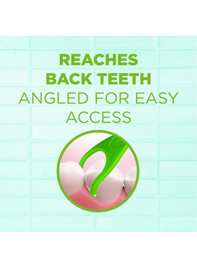GUM Angled Floss Picks, Perfect for Tight Teeth, Extra Strong Shred-Resistant Dental Floss, Angled for Easy Reach, Dental Flossers for Adults, Fresh Mint Flavor, 75ct (4pk) - Image 2