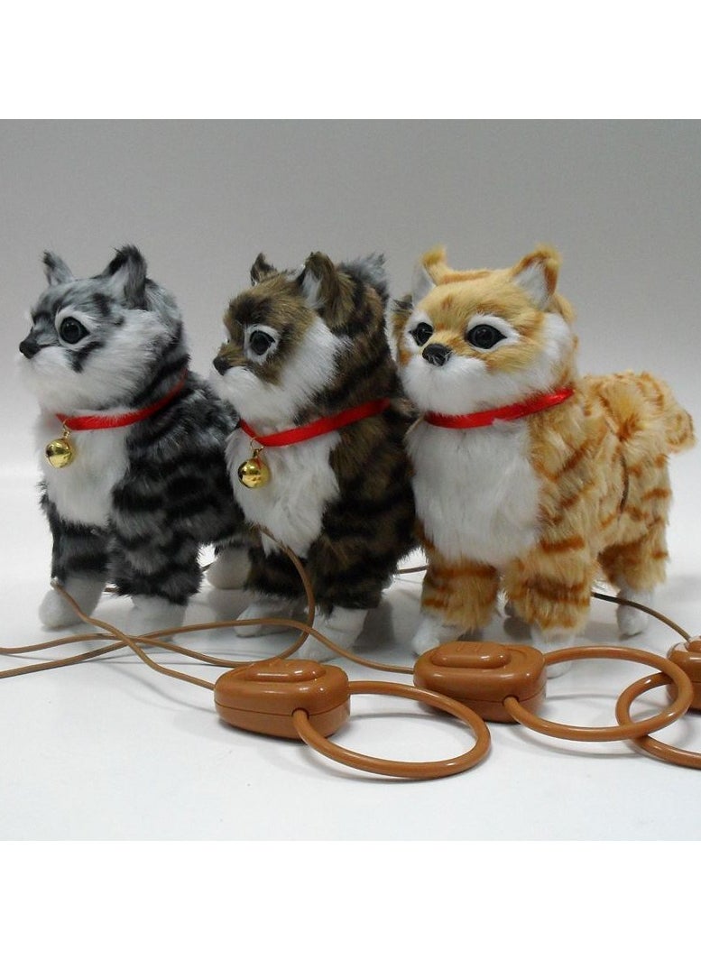 Cute Robot Cat Toy, Barking Meow Kitten, Interactive Cat Robot Toy, Electronic Pet, Can Walking, Mewing, and Wagging Its Tail, Companion Animal for Kids, Easy to Use