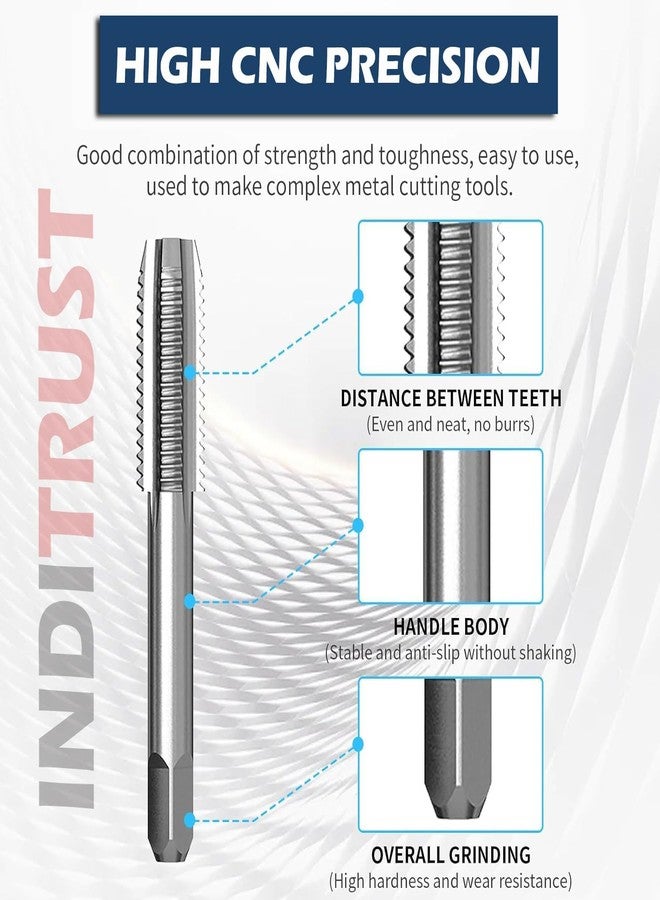 Inditrust Tap Wrench Set, 8 Pieces, M3-M12 Thread Metric Plug Tap and Drill Bits, Adjustable 1/8-1/2 inch - Image 4