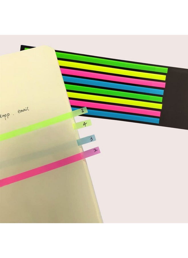 metulip 320Pcs Highlighter Tape, Long Page Markers Sticky Index Tabs Transparent Flags Tabs 4 Colors Neon Book Tabs For Annotating Books Aesthetic Office School Study Supplies  - Image 3