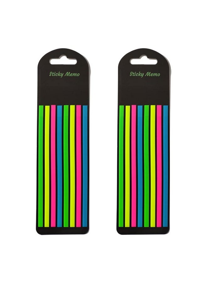 metulip 320Pcs Highlighter Tape, Long Page Markers Sticky Index Tabs Transparent Flags Tabs 4 Colors Neon Book Tabs For Annotating Books Aesthetic Office School Study Supplies  - Image 1