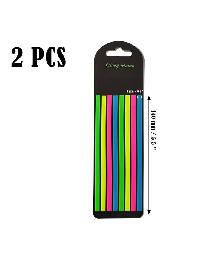 metulip 320Pcs Highlighter Tape, Long Page Markers Sticky Index Tabs Transparent Flags Tabs 4 Colors Neon Book Tabs For Annotating Books Aesthetic Office School Study Supplies  - Image 2