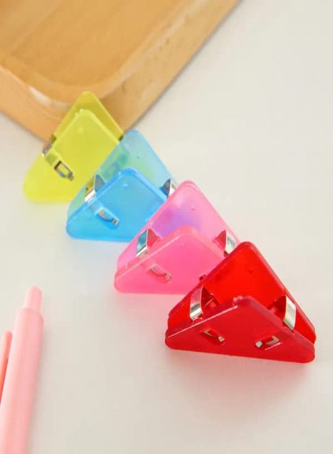 NVF Triangle Paper Clip, Document Clip, Bag Clips, Office Paper Clamps, Paper Corner Clip, Suitable for Office Set of 4Clips (Multi-Color) - Image 2