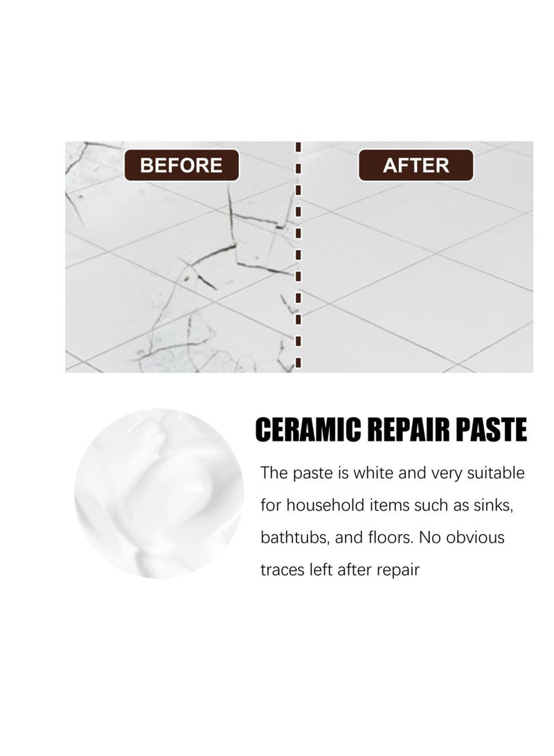 Ceramic Tile Repair Paste, 100ml Porcelain Repair Kit, Bathtub Repair Paste, Enamel Fiberglass Porcelain Acrylic Repair Cream, Tile Tub Sink and Shower Repair Paste for Scratches Holes Cracks - Image 5