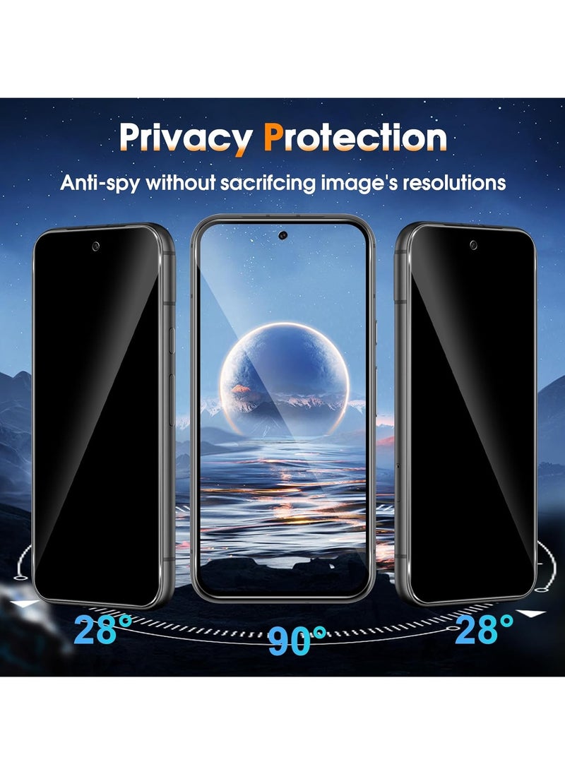 [2+2 Pack] Privacy Screen Protector Compatible with Google Pixel 8a & Camera Lens Protector, Anti-Spy Tempered Glass, 9H Hardness Anti-Scratch Case Friendly
