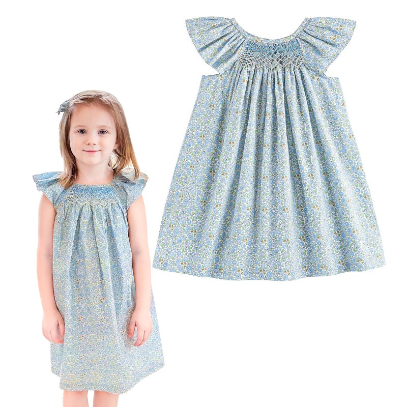 Simplee Kids Baby Floral Dress Toddler Smocking Dress for Little Girls - Casual Floral Print Sundress for Spring/Summer - 24M-6T - Image 1