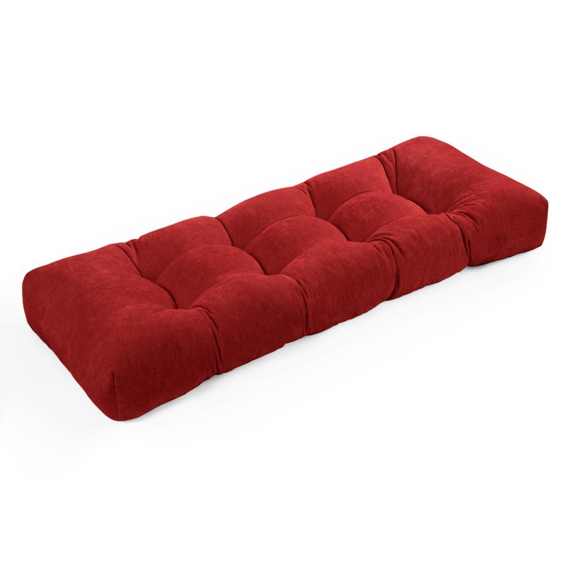 ROFIELTY Bench Cushion 45 x 18 Inch  Soft and Comfortable Tufted Bench Cushion  with Non-Slip Design Window Seat Cushions Indoor (Chenille-Burgundy  45x18x4) - Image 4