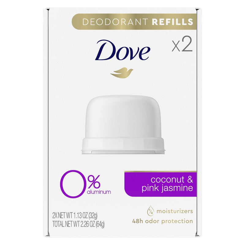 Dove Deodorant Refills Refill Kit 0 Aluminum Coconut Pink Jasmine Aluminum Free Deodorant oz 113 Ounce