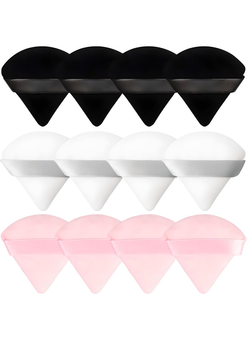 SARAOONT - 12 Piece Triangle Powder Puff Set Precision Makeup Pads for Flawless Face Powder Application - Image 1