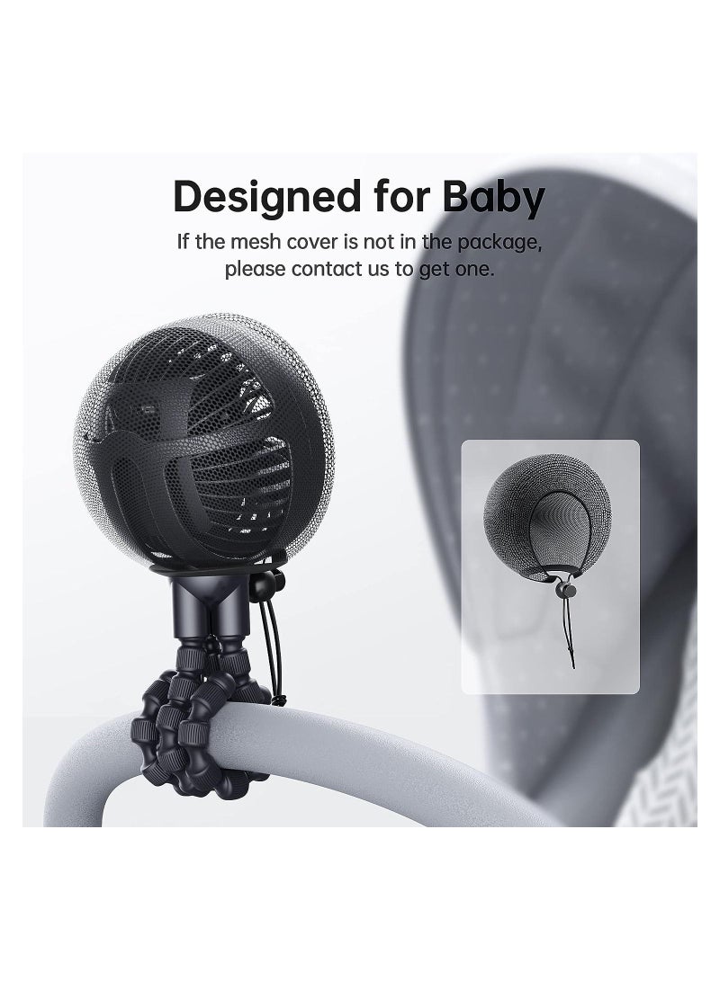 general Stroller Fan with Flexible Tripod Clip on, Mini Portable Fan USB Rechargeable Battery Operated, Small Personal Handheld Fan Cooling for Bed, Car Seat, Travel, Camping - Image 2