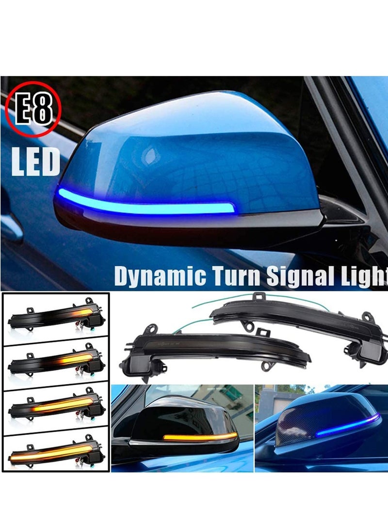 SYOSI Dynamic LED Side Mirror Blink Sequential Turn Signal Light Strip Assembly For BMW 1 2 3 4 Series F20 F30 F31 F21 F22 F23 F32 F33 F34 X1 E84 F36 F87 M2 (Blue+Yellow}  - Image 2