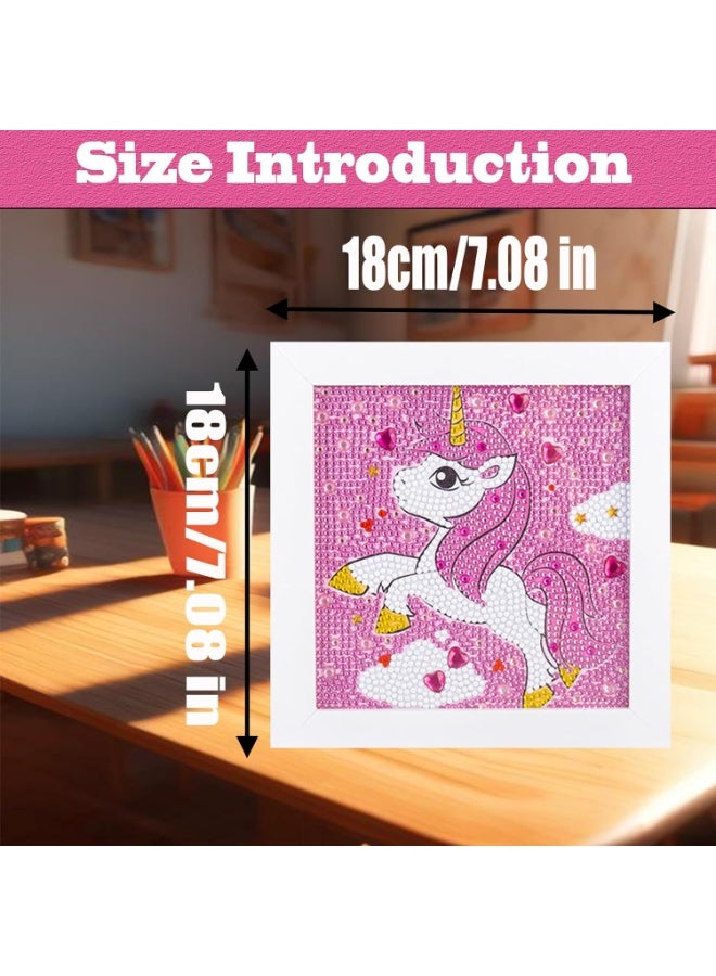 Unicorn Diamond Painting Kit with Wooden Frame, DIY Craft Kit with Numbered Mosaic Stone Stickers, Art Supplies for Craft Lovers to Create Your Own Masterpiece, 18 x 18 cm - Image 3