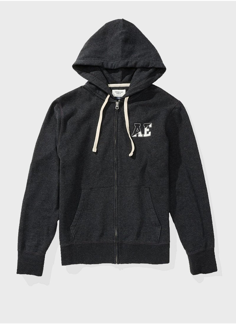 American Eagle - Graphic Zip Through Hoodie - Image 1
