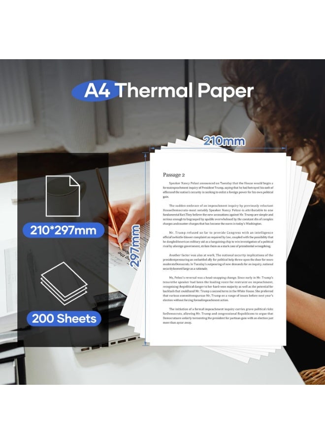iDPRT A4 Thermal Paper - 210 x 297 mm Continuous Printing Paper (200 Sheets), Compatible with MT610/iDPRT/HPRT Portable Thermal Printers & Document Printers - Image 4